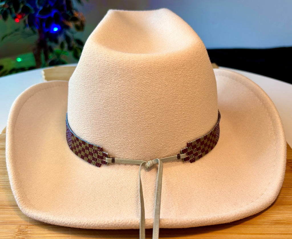 Diamond Outline with Checkered Endings Hatband