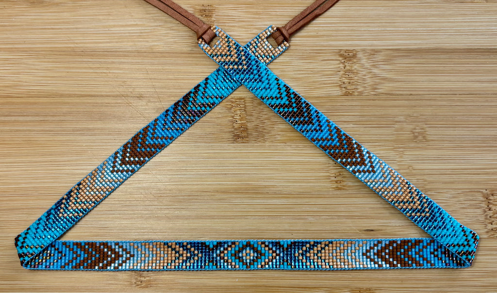 Earth and Sky Color Fading Chevron Pattern Hatband