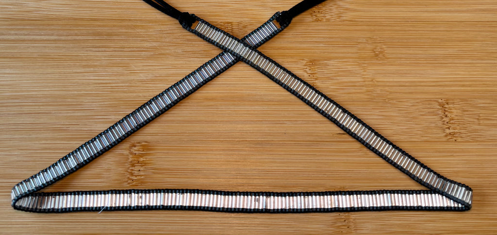 Silver Bugle Bead Hatband