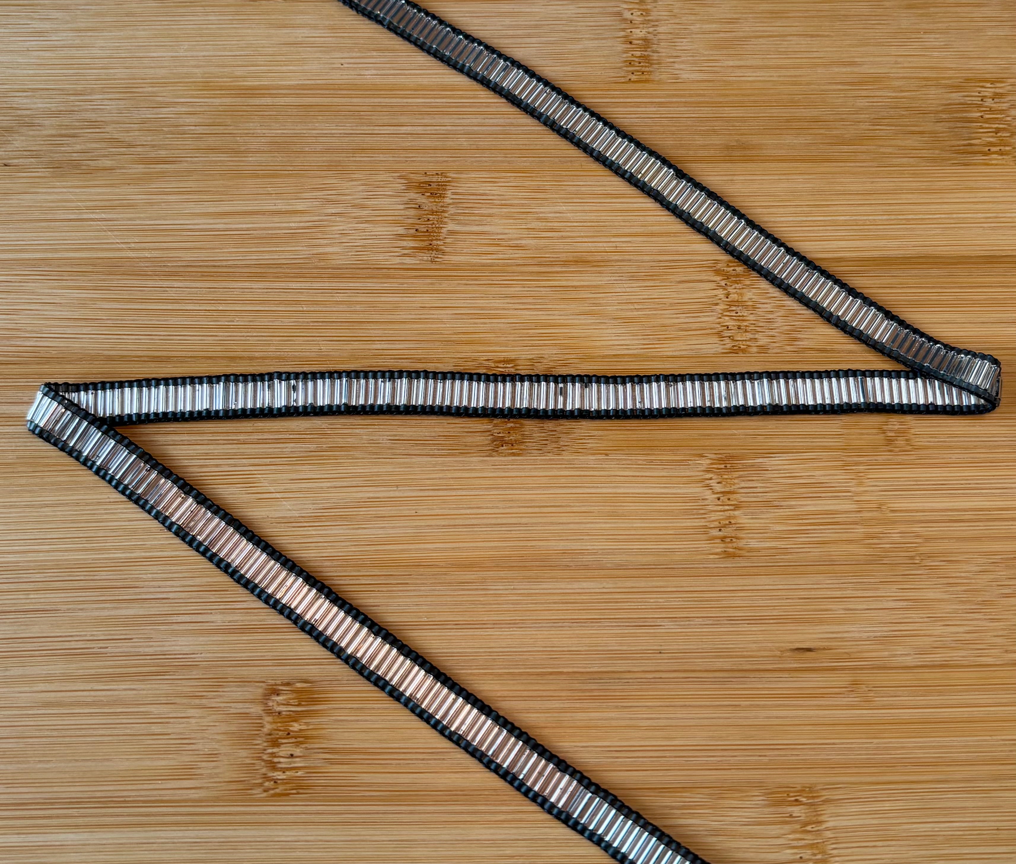 Silver Bugle Bead Hatband