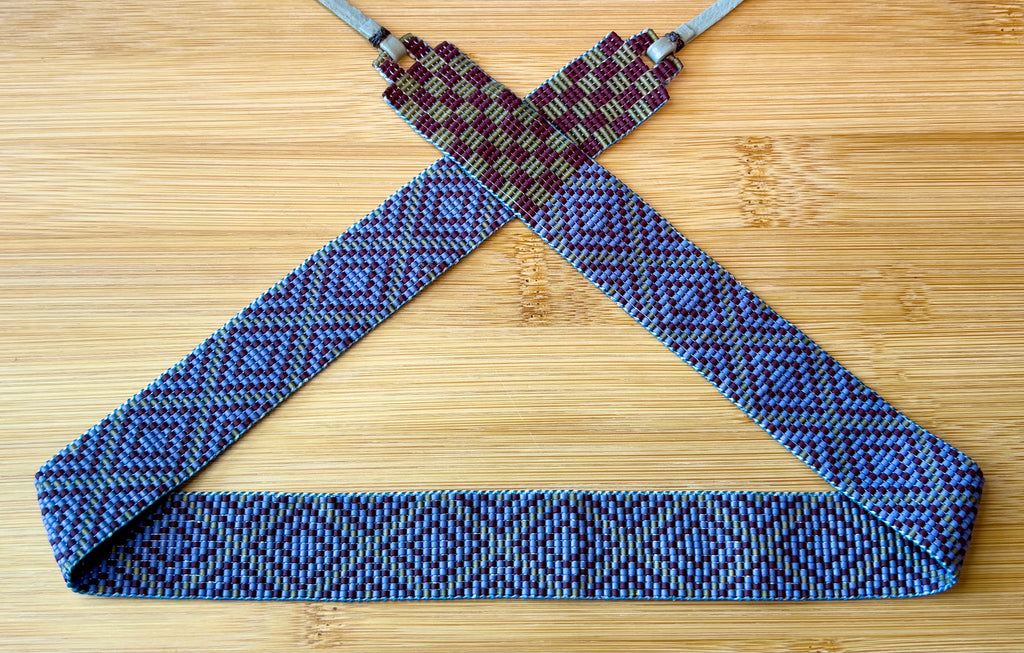 Diamond Outline with Checkered Endings Hatband