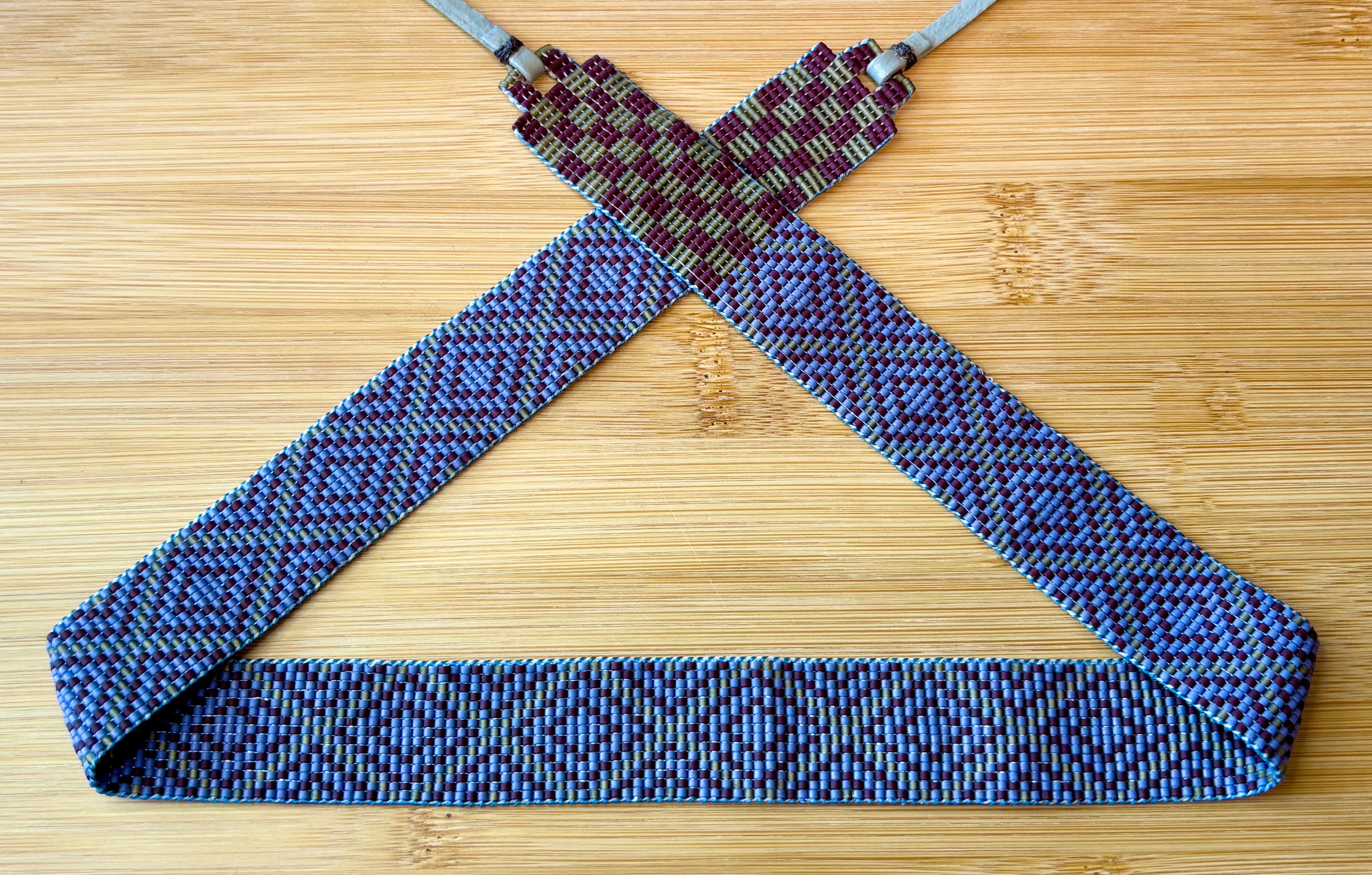 Diamond Outline with Checkered Endings Hatband