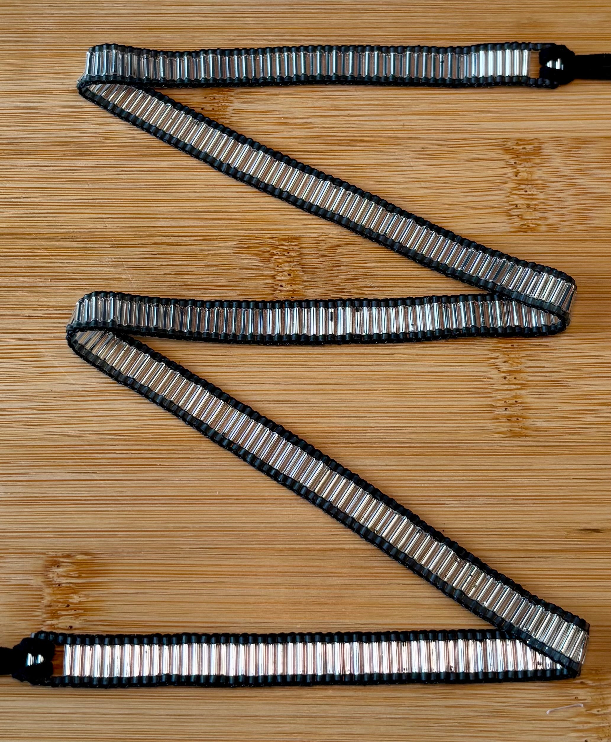 Silver Bugle Bead Hatband