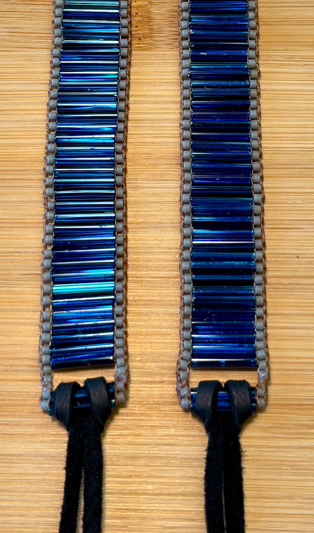 Blue Bugle Bead Hatband