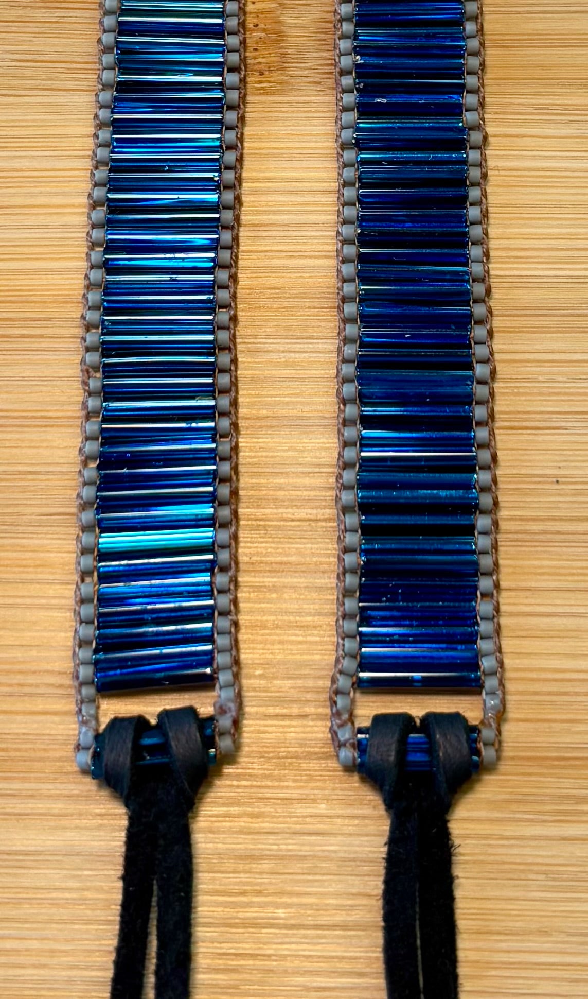 Blue Bugle Bead Hatband